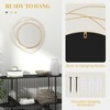 VYNXARIA 42" x 22" Metal Wall Art Modern Mirror Decor Home Hanging Wall Sculptures for Living Room Bedroom Dining Room, Gold - 3 of 4