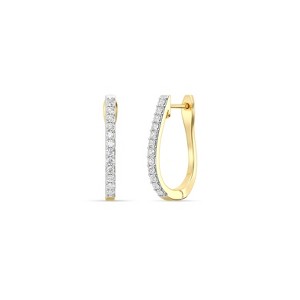 GILDED 1/4, 1/2, 1, 2 Carat Total Weight Lab-Grown Diamond Prong Set Hoop Earrings in 925 Sterling Silver & 14KT Yellow Gold Plated Silver - 1 of 4