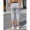 Womens Capri Sweatpants Soft Knit Athletic Pants Drawstring Jogger Pants Yoga Pants - 4 of 4