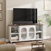 Jojoka Modern Open Rainbow Glass TV Cabinet Stand, White - 4 of 4