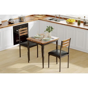 Dining Table Set for 2, 3 Piece Dining Table and Chairs Set of 2, Dining Table Set with Spiral Table Legs for Small Spaces - 1 of 4