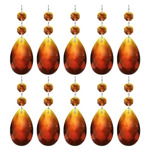 Unique Bargains Hanging Ornament DIY Craft Prisms Teardrop Suncatchers 3.35" x 0.87" 10 Pcs - 1 of 4