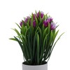 Unique Bargains Artificial Plants Tulip Decorative Pot Plastic 3.15"x3.15"x9.84" 1 Pc - 4 of 4