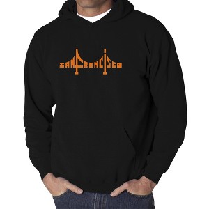 LA Pop Art Men's Word Art Hooded Sweatshirt - San Francisco Bridge - 1 of 4