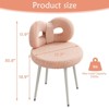ROOMTEC Vanity Chair with Back, No Wheels Swivel Makeup Chair with Upholstered, for Bedroom and Makeup Room - 3 of 4
