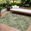 Green And Ivory Abstract Washable Indoor Outdoor Area Rug - 2 of 4
