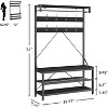 Acekool 3-Tier Entryway Organizer - Coat Rack with Shoe Bench & Storage Shelves, Industrial Design - 4 of 4