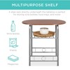 Best Choice Products 3-Piece Wood Dining Room Round Table & Chairs Set w/ Steel Frame, Built-In Wine Rack - Espresso - 3 of 4