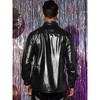 Lars Amadeus Men's Slim Fit Button Down Party Disco Metallic Sequin Shirts - 3 of 4