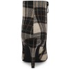Allegra K Women's Plaid Pointed Toe Side Zip Stiletto Heel Ankle Boots - 4 of 4