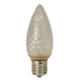 Northlight Pack of 4 Faceted Transparent Cool White LED C9 Christmas Replacement Bulbs