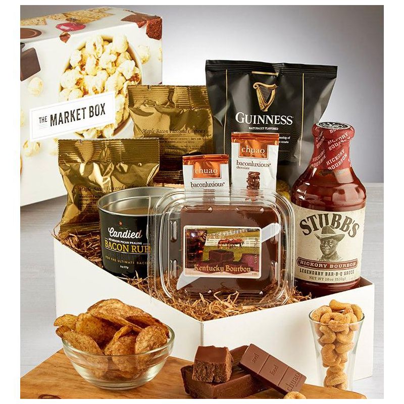 GreatFoods Bacon Bourbon Beer Market Box with Guinness Chips, Beer Nuts and Bacon snacks & More, 2 of 5