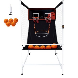VEVOR Arcade Cage Basketball Game, 2 Player Indoor Basketball Game, Home Dual Shot Sport with 5 Balls, 8 Game Modes, Black & White - 1 of 4