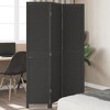 vidaXL Black Room Divider-3 Panel Wooden Privacy Screen for Living Room/Bedroom/Office, Foldable Solid Paulownia Partition - 2 of 4