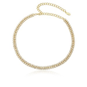 Two Rows of Crystal Sparkle Choker - Ettika Gold - 1 of 2