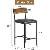 TackView 4 Pack Counter Height Bar Stools, Upholstered Barstools with Backrest and Footrest, Kitchen Barstools for Island, Counter Bar - 3 of 4