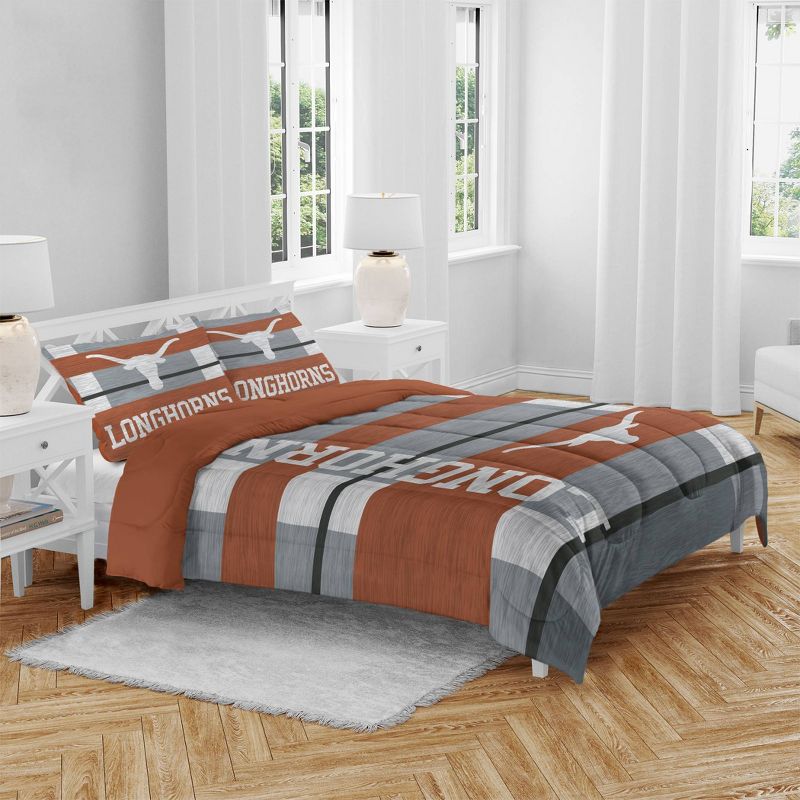 NCAA Texas Longhorns Heathered Stripe Queen Bedding Set in a Bag - 3pc, 1 of 4