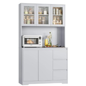 LunaLulinlk 70.9'' Kitchen Pantry Cabinet with Charging Station and LED Light - 1 of 4