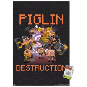 Trends International Minecraft: Legends - Piglin Destruction Unframed Wall Poster Prints - 1 of 4