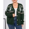 Coolmee Plus Size Cardigans Sweater for Women Funny Holiday Graphic Long Sleeve Knit Button Down Sweater Coat - 2 of 4