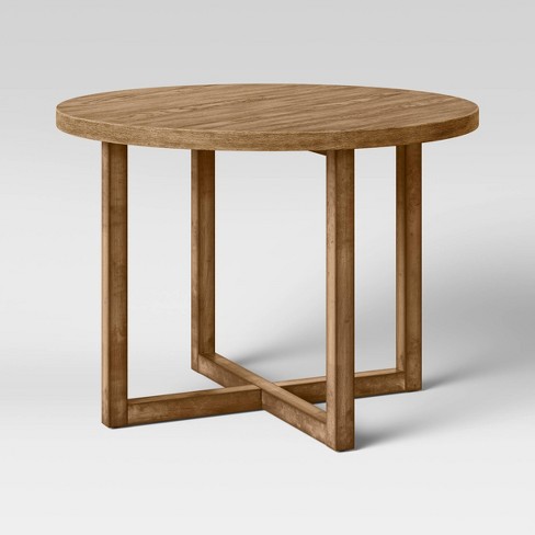 All wood deals round dining table