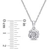 EVERLY JEWELRY | Sterling Silver Diamond Flower Pendant with Chain - 3 of 4
