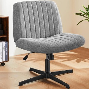 FONTOI Task and Office Chairs, Office Chair with Cross-Leg and Adjustable Height, Armless Swivel for Home Office, Gray, 25.9"*35"*25.5" - 1 of 4