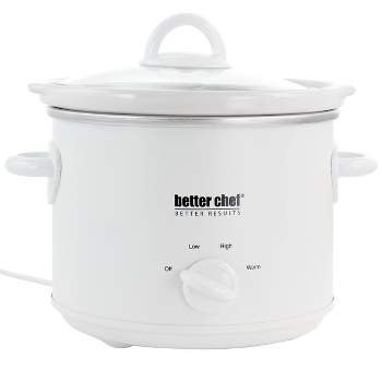 Better Chef 3 Quart Round Slow Cooker with Removable Stoneware Crock in White