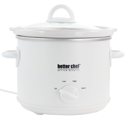 Better Chef 3 Quart Round Slow Cooker with Removable Stoneware Crock in  White