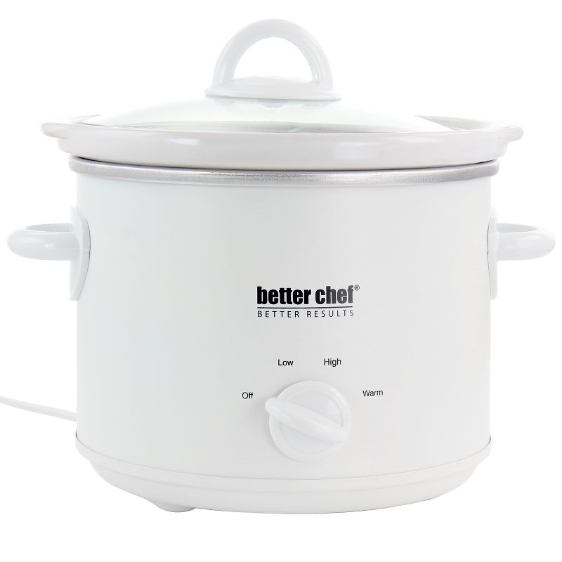 Better Chef 3 Quart Round Slow Cooker with Removable Stoneware Crock in White, 1 of 7