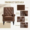 Faux Leather Upholstered Accent Chair with Wide Backrest, Foam Cushion and Sturdy Wooden Legs, Modern Armchair for Living Room - 4 of 4
