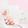Unique Bargains Self-Adhesive Floral Pattern Nail Art Stickers White Yellow 3 Pcs - 4 of 4