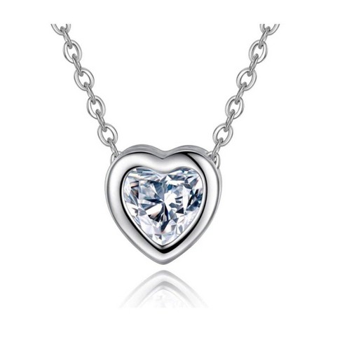 Hollywood Sensation Heart Necklace Cubic Zirconia Crystal - image 1 of 4