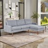 3 Seater L-Shaped Sectional Sofa, 85.82 Inch Convertible Velvet Couch, Modern Living Room Furniture Sofa, Sectional Couches, Gray - 2 of 4