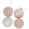 Northlight Snowflakes Glass Ball Christmas Ornaments - 3" (80mm) - Pink and White  - 4ct - 3 of 4