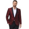 Clearlove Tuxedo Jacket for Men One Button Blazer Floral Shawl Lapel Suit Jacket Paisley Slim Fit Blazers,Red,XXL - 4 of 4