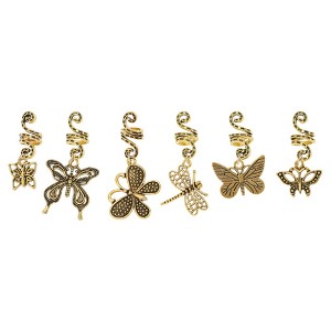 Unique Bargains Snake-shaped Leaves Hair Cuffs Dreadlock 6 Pcs - 1 of 4