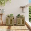 vidaXL Wooden Garden Planters - 2 Pcs Outdoor Decorative Flower Box, Impregnated Pine Wood, 15.7" x 15.7" x 15.7" - 3 of 4