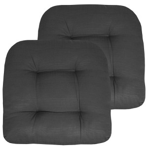 Patio Cushions Outdoor Chair Pads Thick Fiber Fill Tufted 19" x 19" by Sweet Home Collection® - 1 of 4