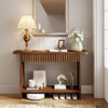 Bekrvio 51" Farmhouse Console Table with Drawers & Storage Shelf,Narrow Sofa Table Behind Couch, Wood Accent Table for Living Room, Hallway, Walnut - 4 of 4