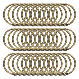 Unique Bargains Iron Round Snap Durable Smooth Glide Shower Curtain Rings 36 Pcs - 1 of 4