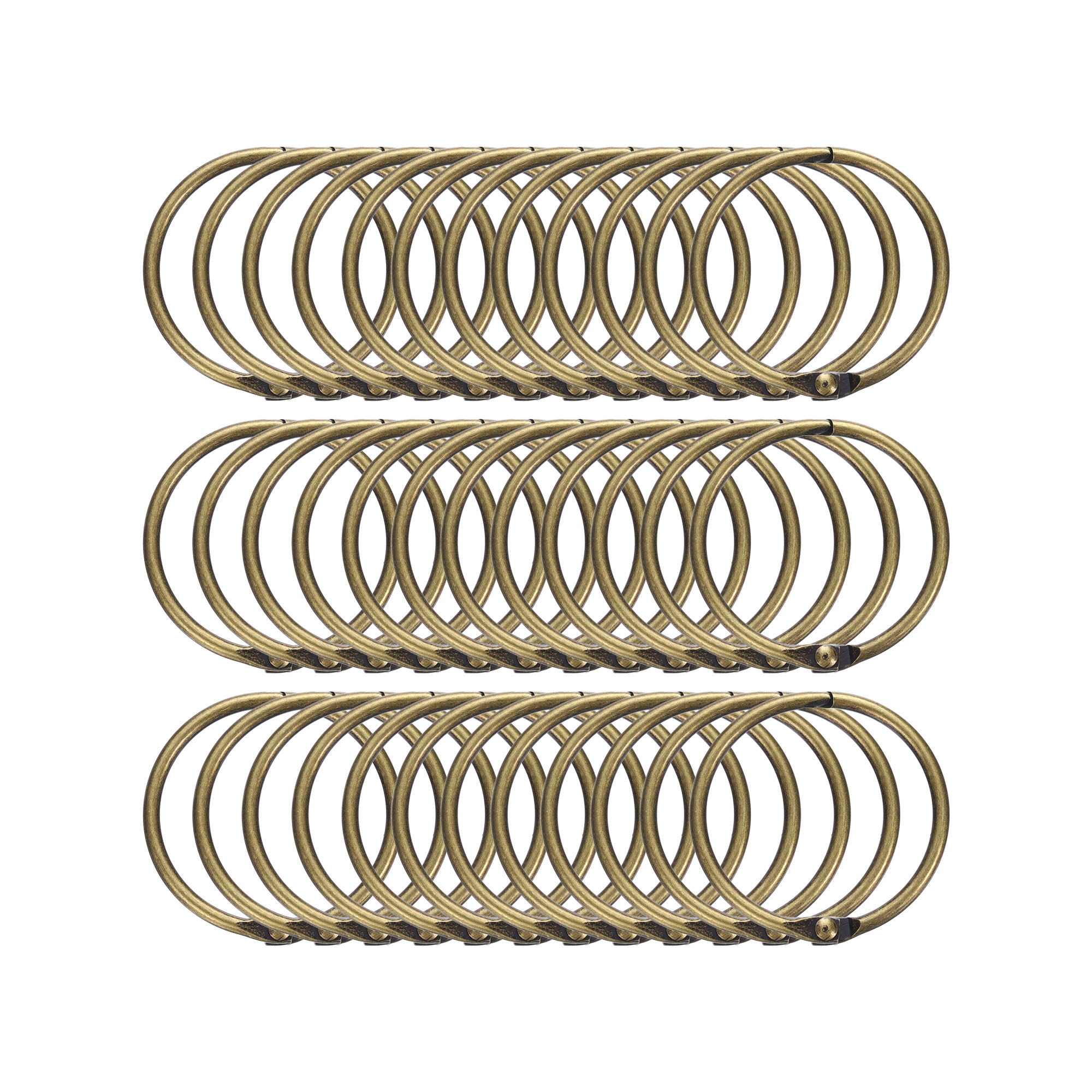Unique Bargains Iron Round Snap Durable Smooth Glide Shower Curtain Rings 36 Pcs Bronze 1.5 Inch