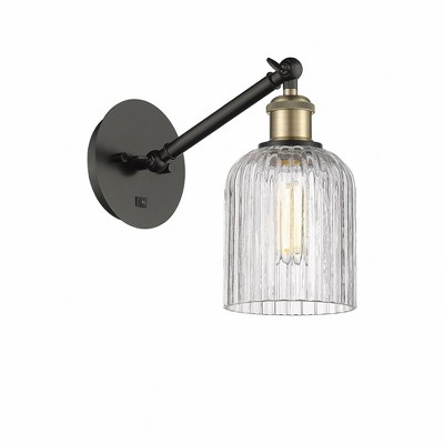 Bridal Veil - 1 Light Arm Adjusts Up and Down Wall Sconce In Art Deco Style-9 Inches Tall and 5 Inches Wide