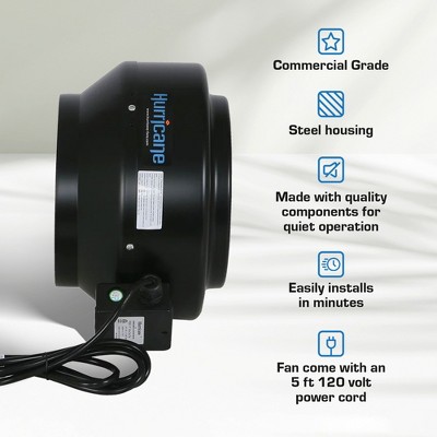 Hurricane Commercial Grade Inline Fan For Phresh And Black Ops Carbon - View #3