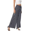 Women's Wide Leg Pants Casual Palazzo Summer Flowy Pants Elastic High Waist Lounge Drawstring Long Trousers - 4 of 4