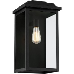 John Timberland Eastcrest Modern Outdoor Wall Light Fixture Textured Black 18 1/2" Clear Glass Panels for Post Exterior Barn Deck House Porch Yard - 1 of 4
