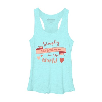 Women's Design By Humans Mother's Day Simply the Best Mom Banner By BoogieCreates Racerback Tank Top