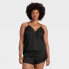 Women's Lace Trim Satin Pajama Tank Top - Auden™ - 4 of 4