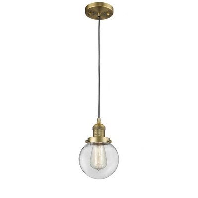 Beacon - 1 Light Cord Hung Mini Pendant In Industrial Style-9.5 Inches Tall and 6 Inches Wide