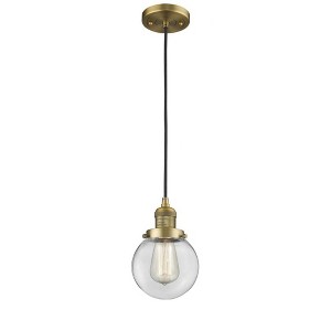 Beacon - 1 Light Cord Hung Mini Pendant In Industrial Style-9.5 Inches Tall and 6 Inches Wide - 1 of 1
